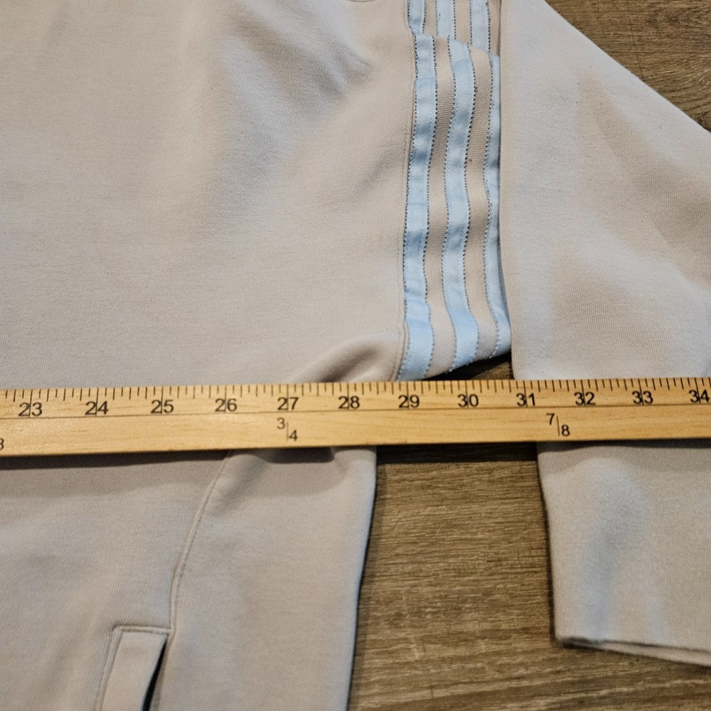 Adidas Originals Full Zip Track Jacket Men's XL Gray Blue Trefoil 3 Stripe - Picture 10 of 12